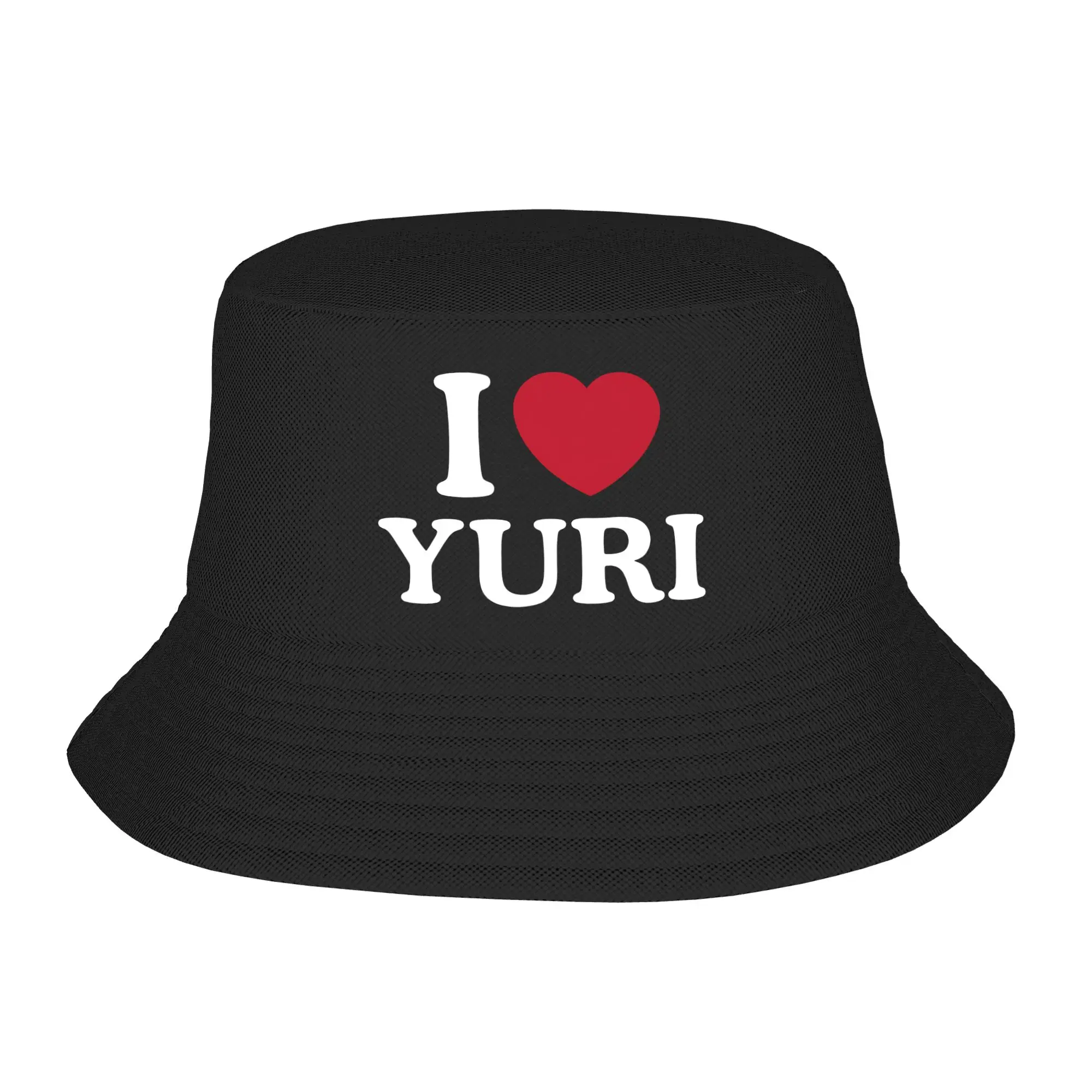 Retro I Love Yuri  Bucket Hat For Couple  Fisherman Hats Retro Hunting Caps Personality Hawaii Pattern Sun Hats