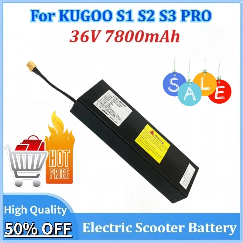 

36V 7800mAh Newly Upgraded Replacement Folding Electric Scooter Battery Packs for KUGOO S1 S2 S3 PRO Rechargeable Battery