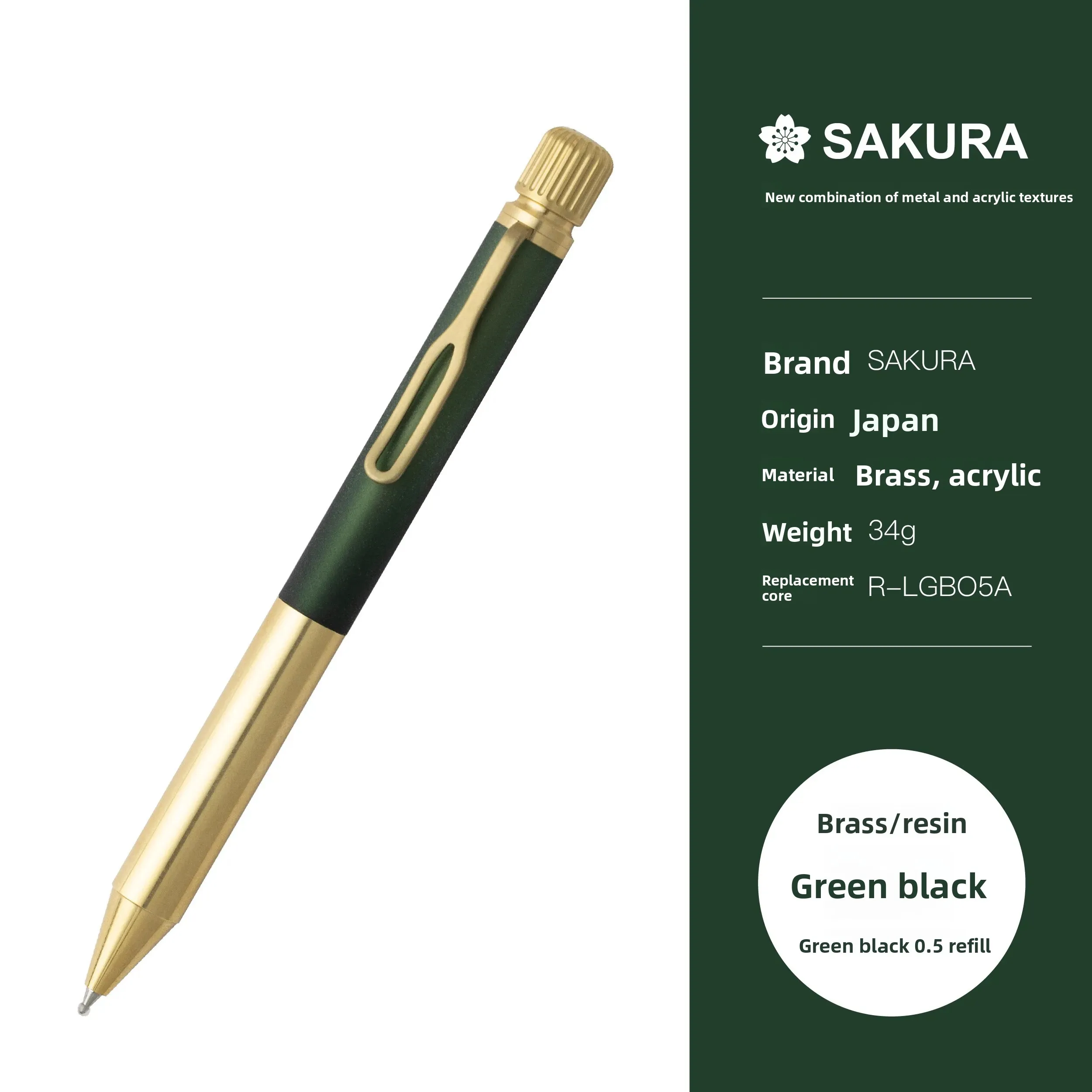 sakura-craftlab-vintage-wood-twist-ballpoint-pen-luxury-solid-wood-gift-box-set-metal-rotating-signature-pen