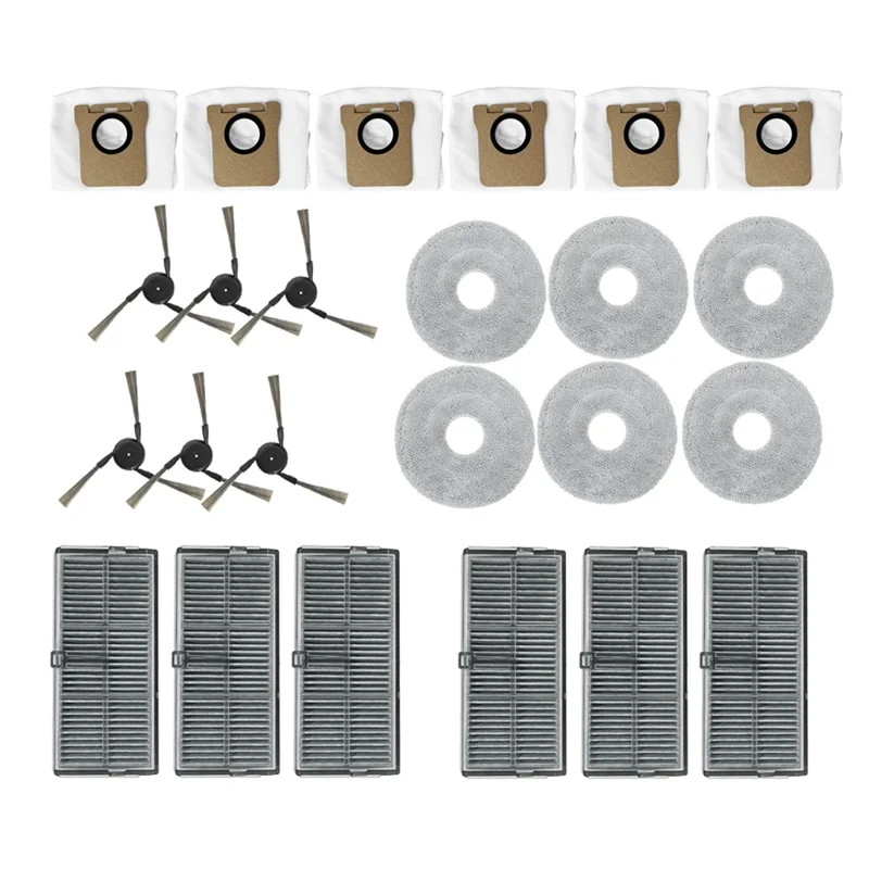 A76G-مجموعة تنظيف شاملة مكونة من 24 قطعة لهاتف Xiaomi Mijia Omni M40 D110CN - فرش جانبية ومماسح ومرشحات وأكياس غبار متضمنة