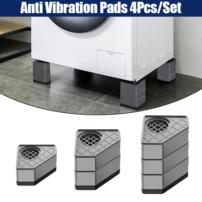 4 PCS/Set Anti Vibration Pads ABS Rubber Feet Legs Mat Silent Support Dampers Stand for Washing Machine Refrigerator Furniture