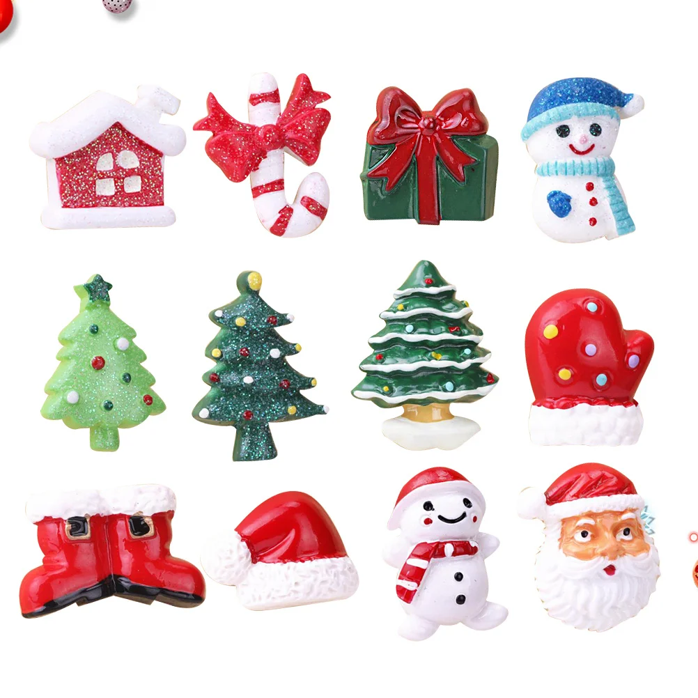 

12Pcs Resin Christmas Refrigerator Magnet Sticker Set Cartoon Fridge Decoration Home Office DIY Christmas Refrigerator Magnets