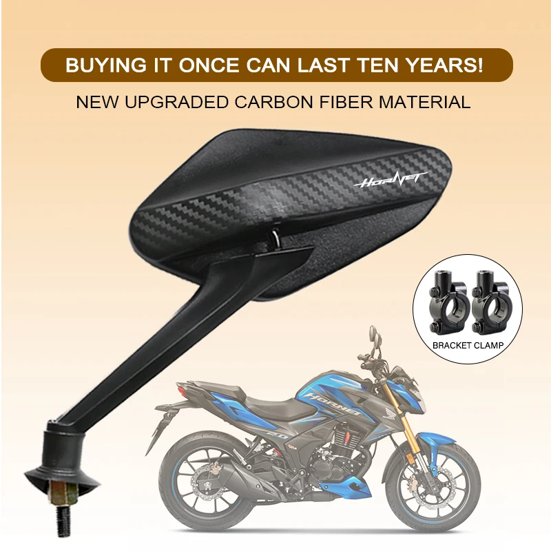 2Pcs/Pair Motorcycle Carbon Fiber Rearview Side Mirror Rotatable 8mm For Honda Hornet 600 900 CB600F 900F CB750 2025 Motorcycle