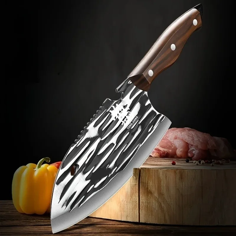 Sharp kitchen knife Household hand forged slicer Wavy pattern fish scale-scraping fish fillet Women's kitchen knife