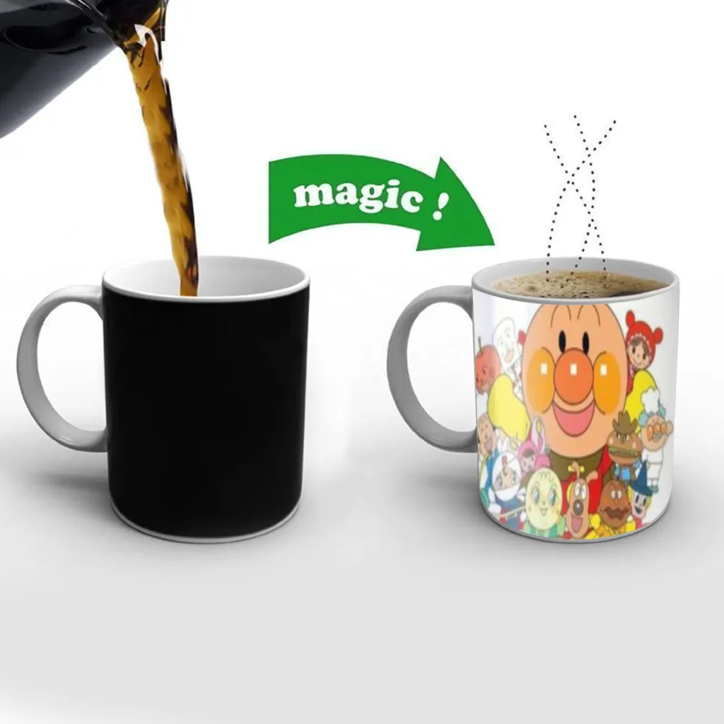 Anime A-Anpanman Classic Vintage Mug Changing Color Ceramic Coffee Mugs Magic Tea Cup Best Gift