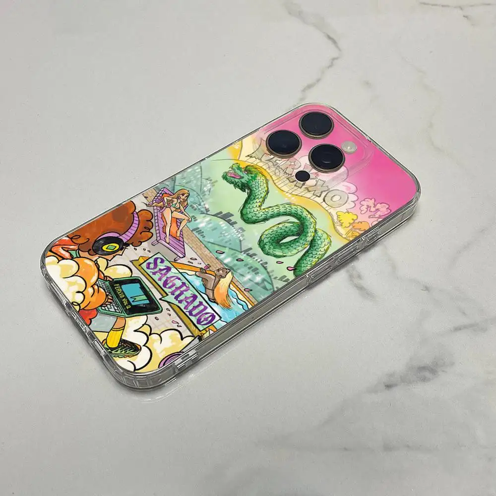 حافظة هاتف F-Feid FERXXO VOL Sagrado لهاتف iPhone 17,16,15,14,13,12,11 Plus,Pro,Max,Plus,E,SE4,صندوق شفاف صغير