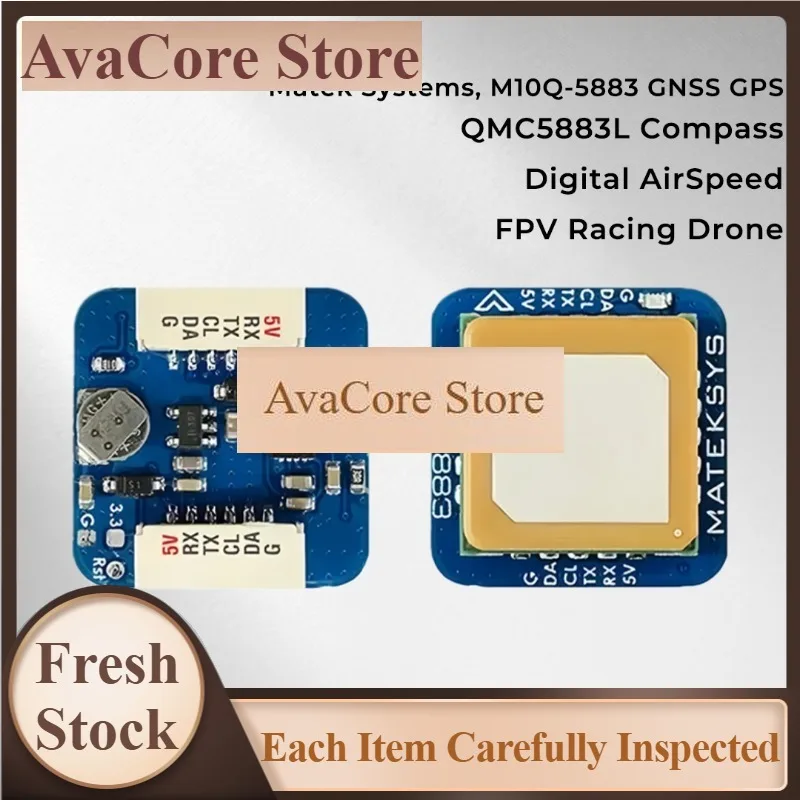 AvaCoreMatek Systems GNSS M10Q-5883  M10 GPS with Compass QMC5883L Module Digital AirSpeed 4~9V For FPV Racing Drone