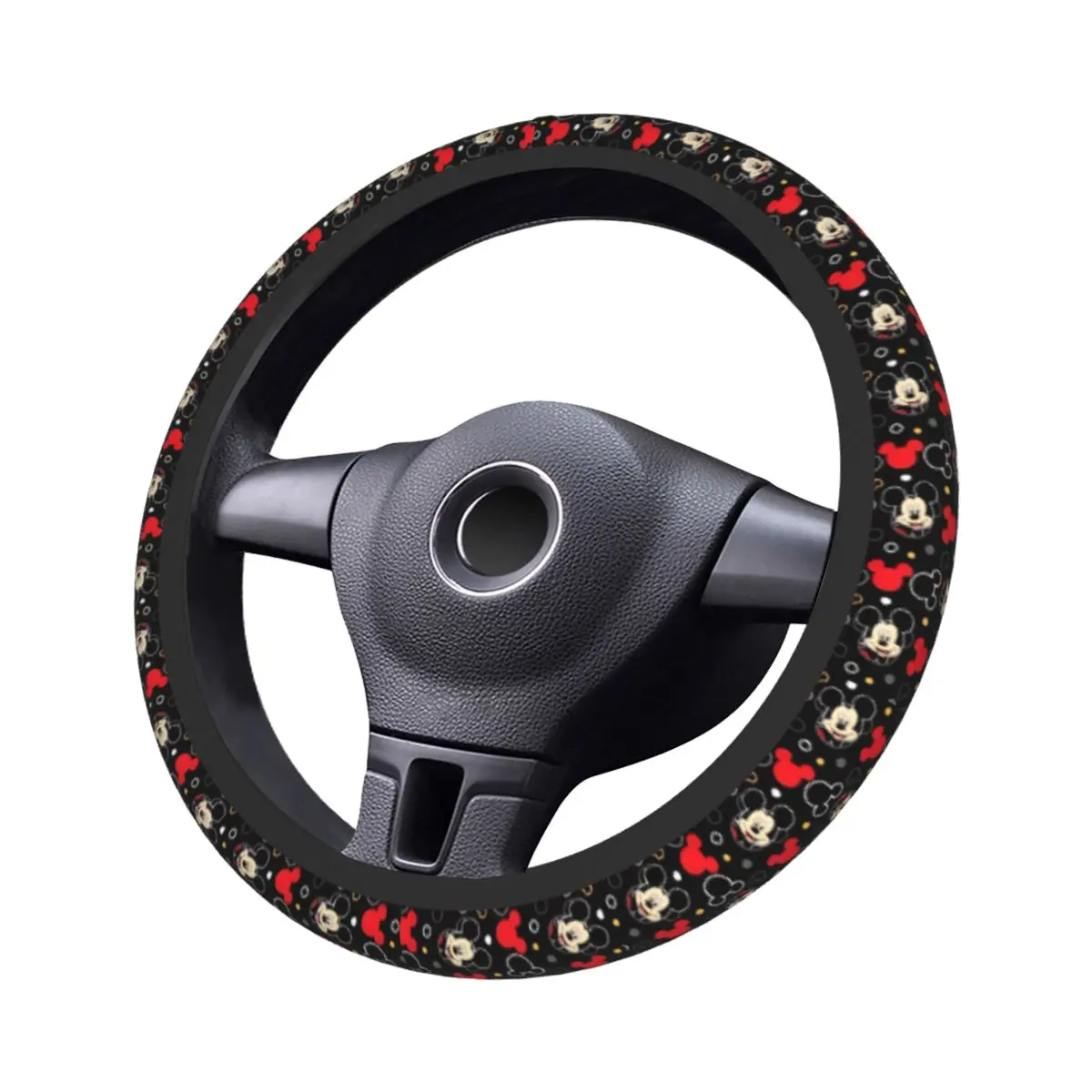 Mickey Mouse Head Car Steering Wheel Cover 37-38 Non-slip Colorful Car-styling Car Accessories