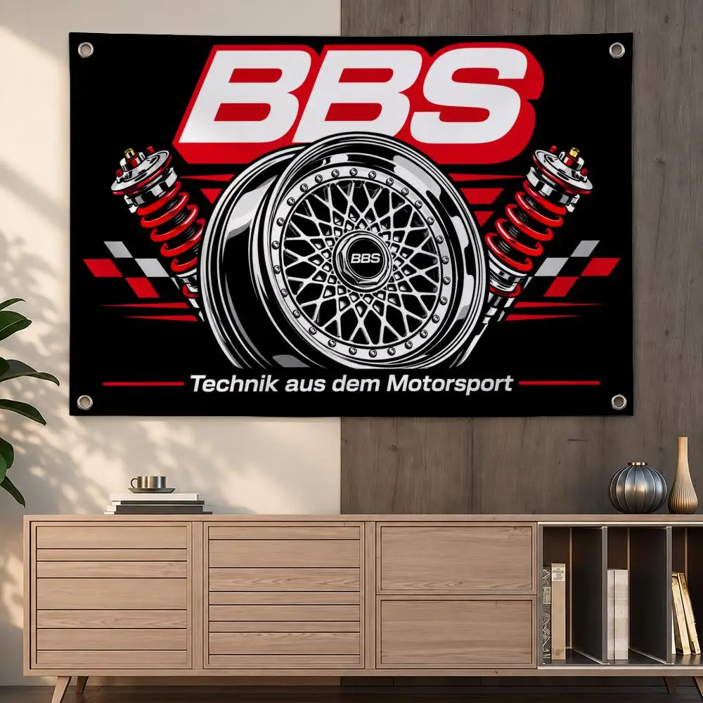 Classic Automotive Wheel Brand BBS Wheels Flags Indoor Outdoor Wall Hanging Flag Decor Banner Wall Decor