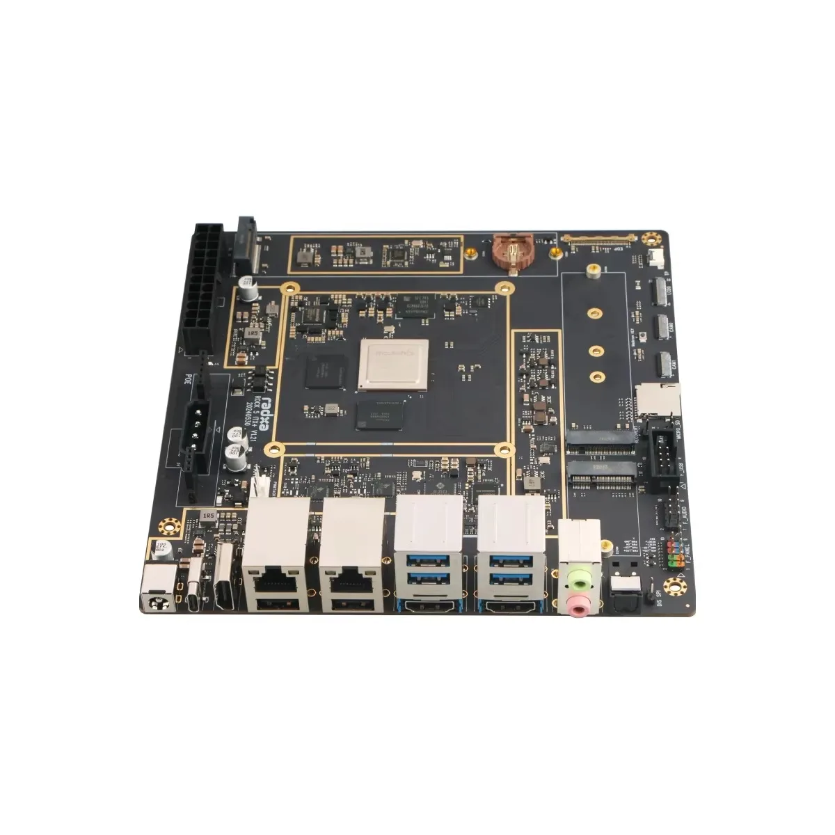 SmCpRadxa Rock 5 Itx+, Rk3588 8-core Cpu, Ini-itx Otherboard, Lpddr5 Ra, 8k And Dual .2 Connector
