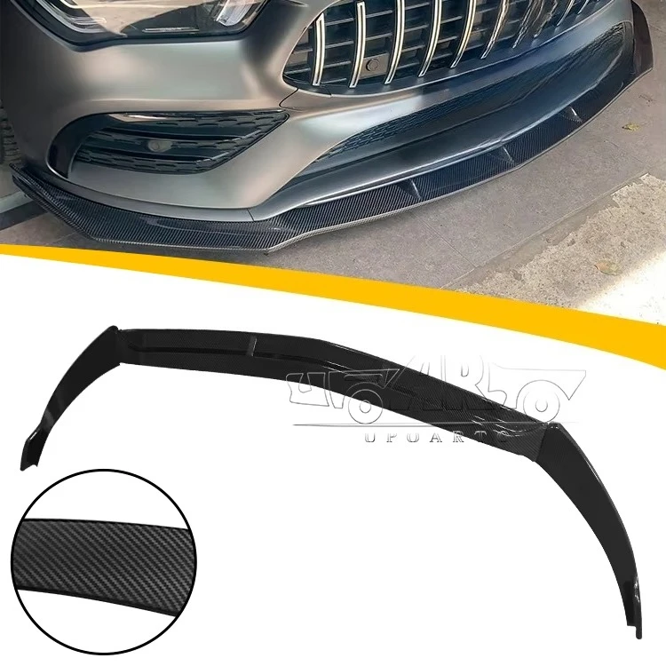 

Upgrade ABS Plastic Carbon Fiber Look Front Splitter Front Lip for CLA W118 C118 CLA200 CLA250 CLA45 2020-2022