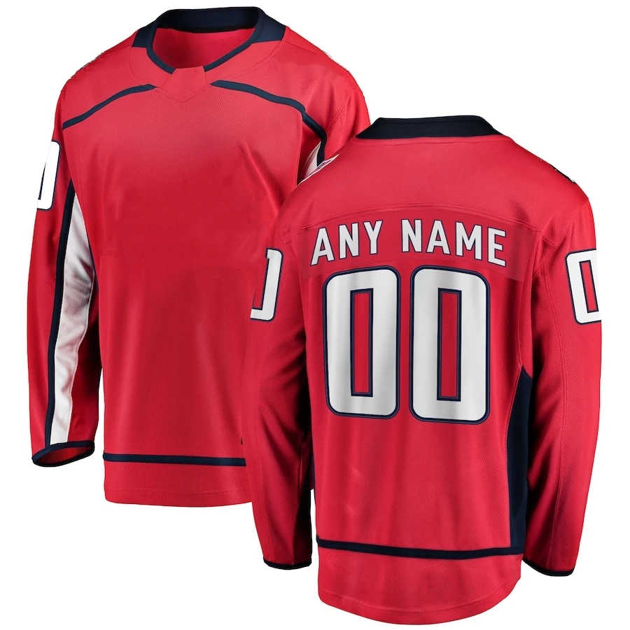 

Hot Sale Stitched Washington Hockey Jersey Name No. 8 Alexander Ovechkin 77 TJ Oshie Ice Hockey Uniform Sport Sweater