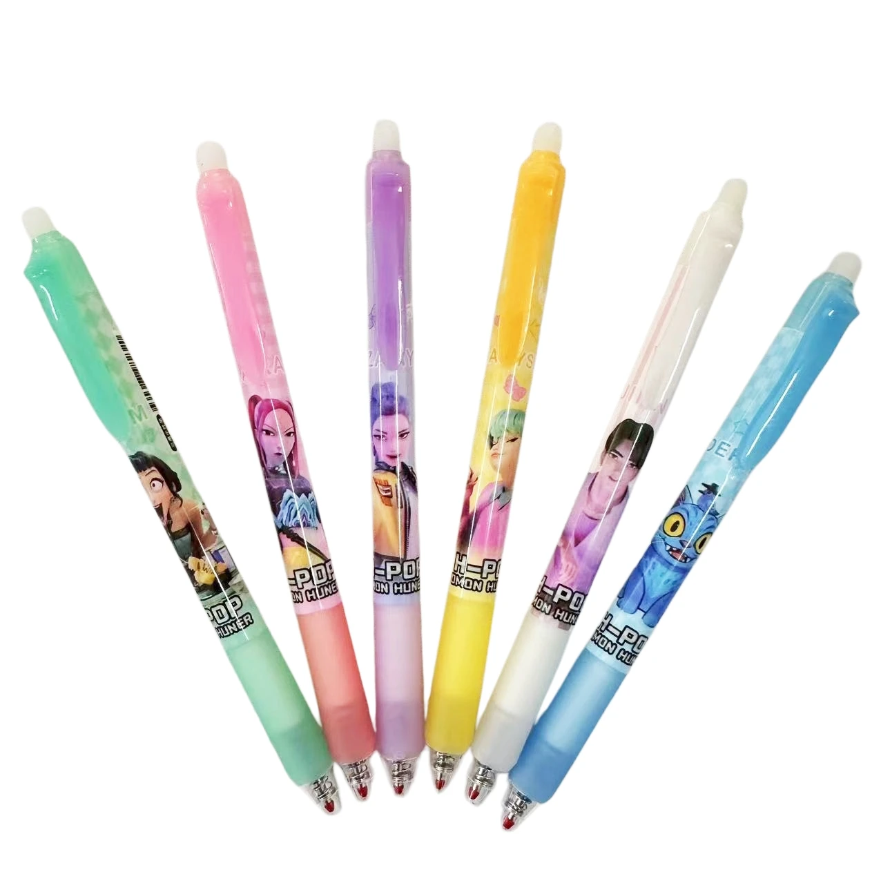 Anime Gilrs Lumi Mila Zoi Hunters Theme Erasable Pens 0.5mm Black Blue Press Type Gel Pen School Office Stationery Gift For Fans view 4