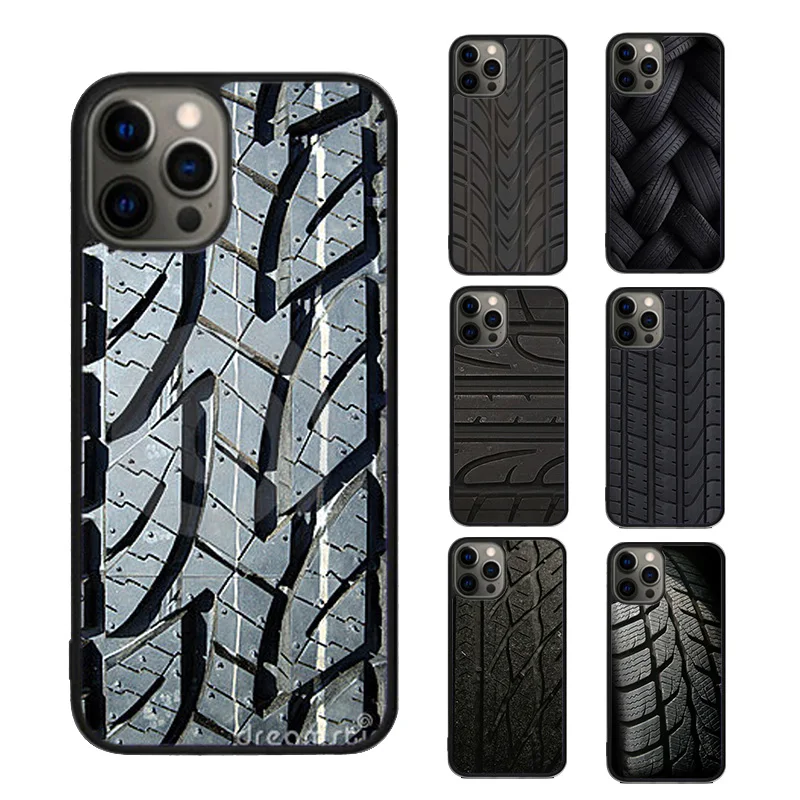 Tire Tread Tyre Track Phone Case For iPhone SE2020 15 16 14 13 Pro Max Coque 12 11 Pro Max 8 PLUS 7 mini mobile fundas cover