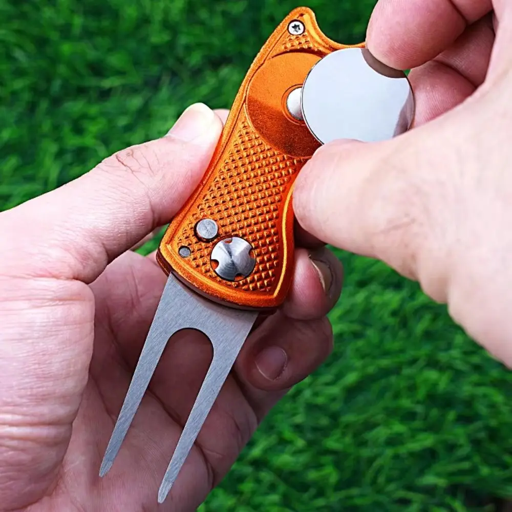 

Магнитный маркер для гольфа Divot, инструмент для ремонта, складная выдвижная кнопка, инструмент для ремонта гольфа, прочная вилка для гольфа, ремонтная вилка для гольфа