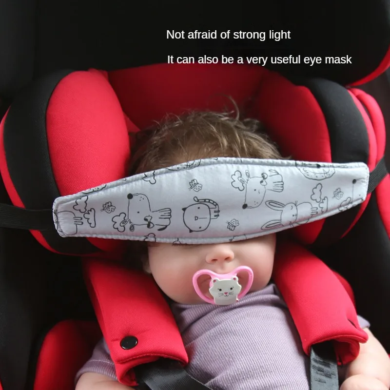 Masker Mata tidur sandaran kepala kursi keselamatan mobil, sabuk perbaikan Universal katun antidimiringkan multifungsi kepala bayi lucu kartun baru