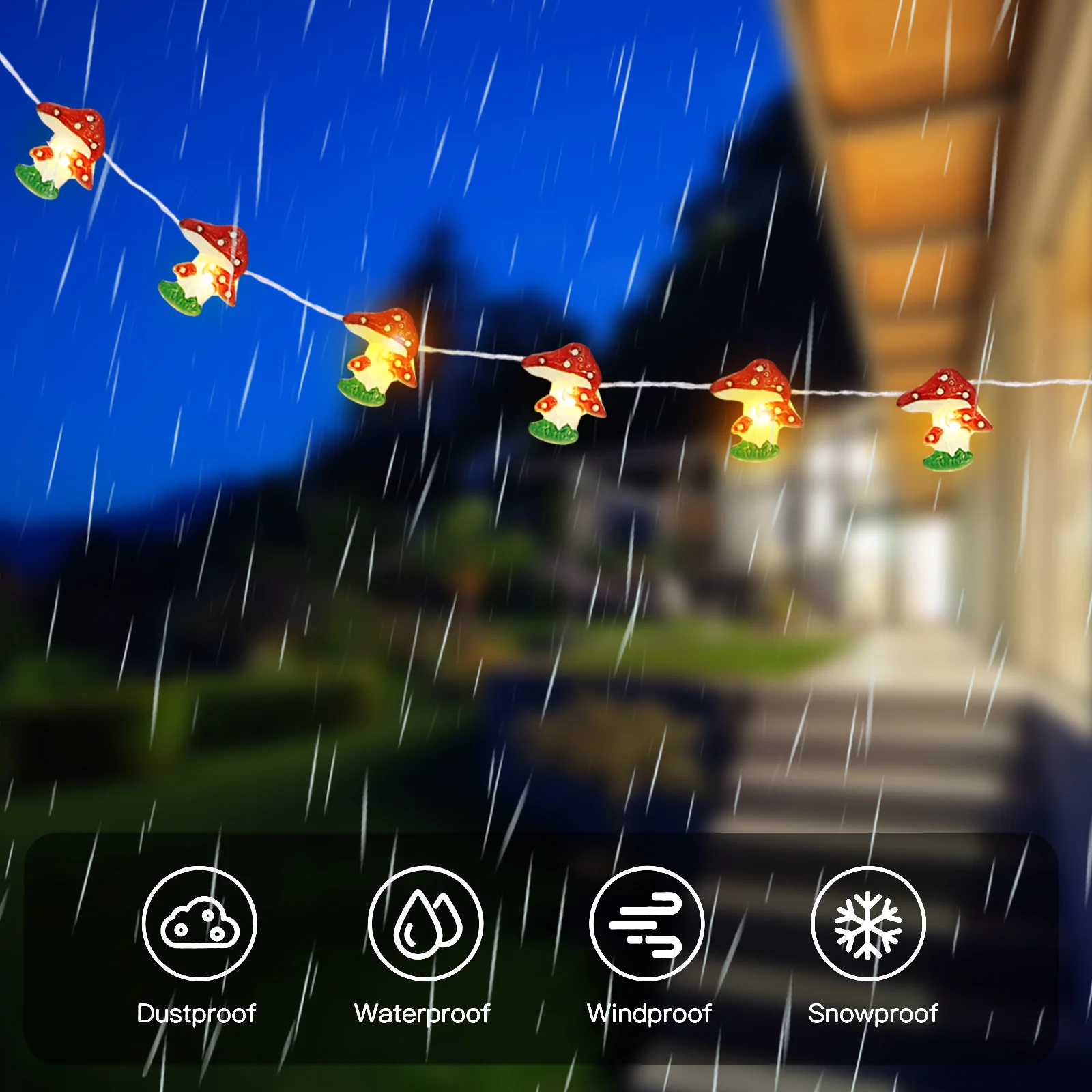 1 قطعة مصباح الفطر سلسلة ضوء الجنية أضواء الزخرفية ضوء الليل الصغير لحديقة سياج الشرفة سقف عتبة النافذة غرفة نوم