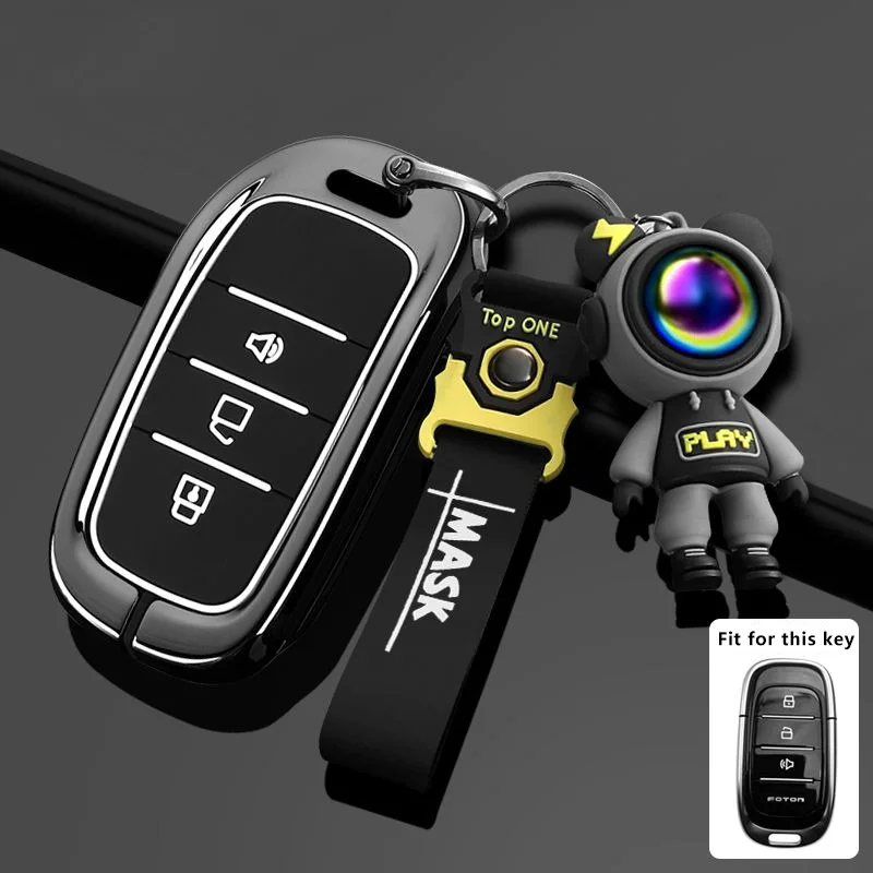 Zinc Alloy Car Key Case For FOTON TUNLAND V9 V7 4 Pickup 2017 2026 Accessories Remote Cover Shell Keychain Housing Fob
