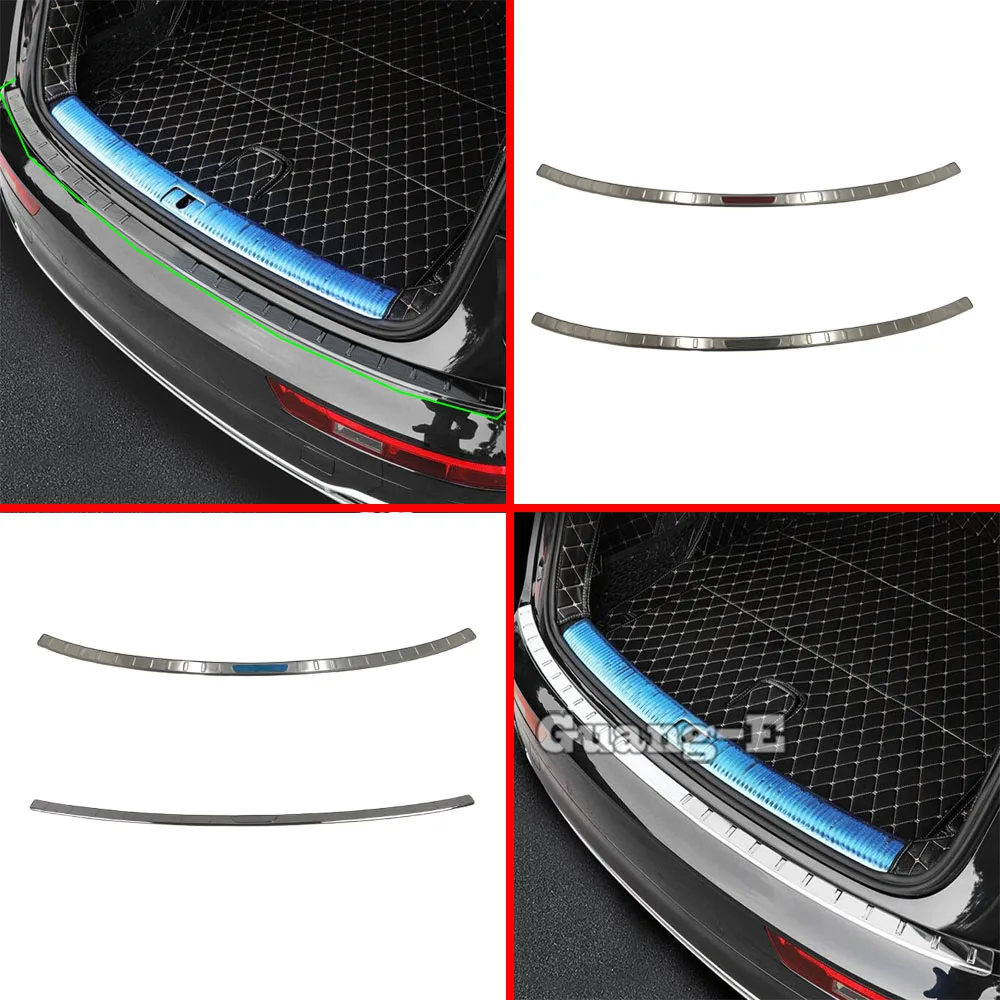 Car Body Stainless Steel Back Rear Pedal Door Scuff Plate Frame Outside Threshold Trunk For Audi Q5 Q5L 2018 2019 2020 2021 2022