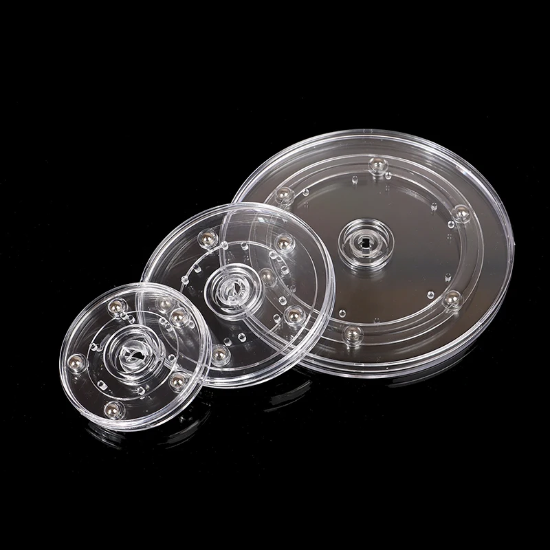 7-20cm Acrylic 360 Rotating Display Stand Turntable Transparent Round Base Lazy Jewelry Decor Swivel Plates Furniture Hardware