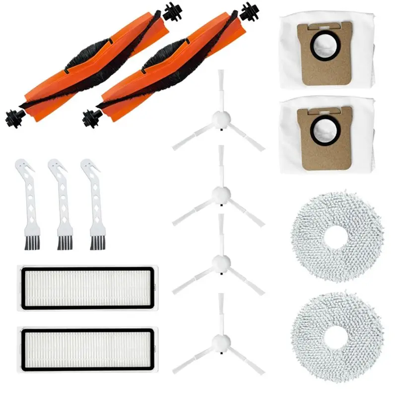 N18R For Xiaomi Robot Vacuum Cleaner X20+ X10+ X10 PLUS Main Side Brush Filter Cloth Dust Bag Replacement Pack Brush