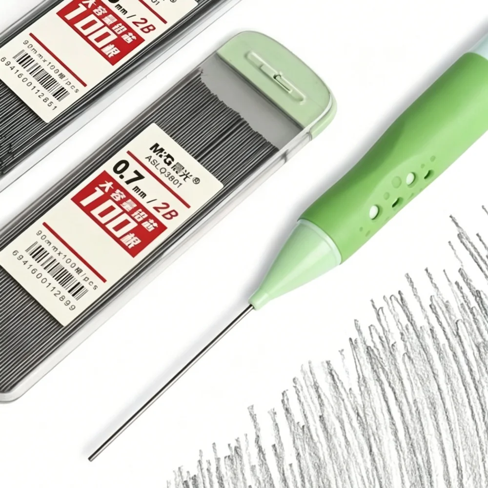 Recharges de crayon M&G 2B/HB 0,5 mm 0,7 mm, recharges de graphite pour crayon mécanique, recharges de crayon à remplacement automatique, cadeau abordable