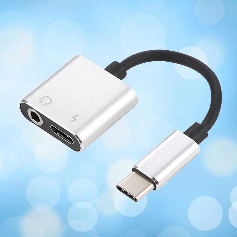 Adaptador de fone de ouvido 2 em 1 USB tipo C para 3,5 mm Conversor de áudio estéreo Cabo de carregamento compatível com a maioria dos smartphones e tablets e reparo