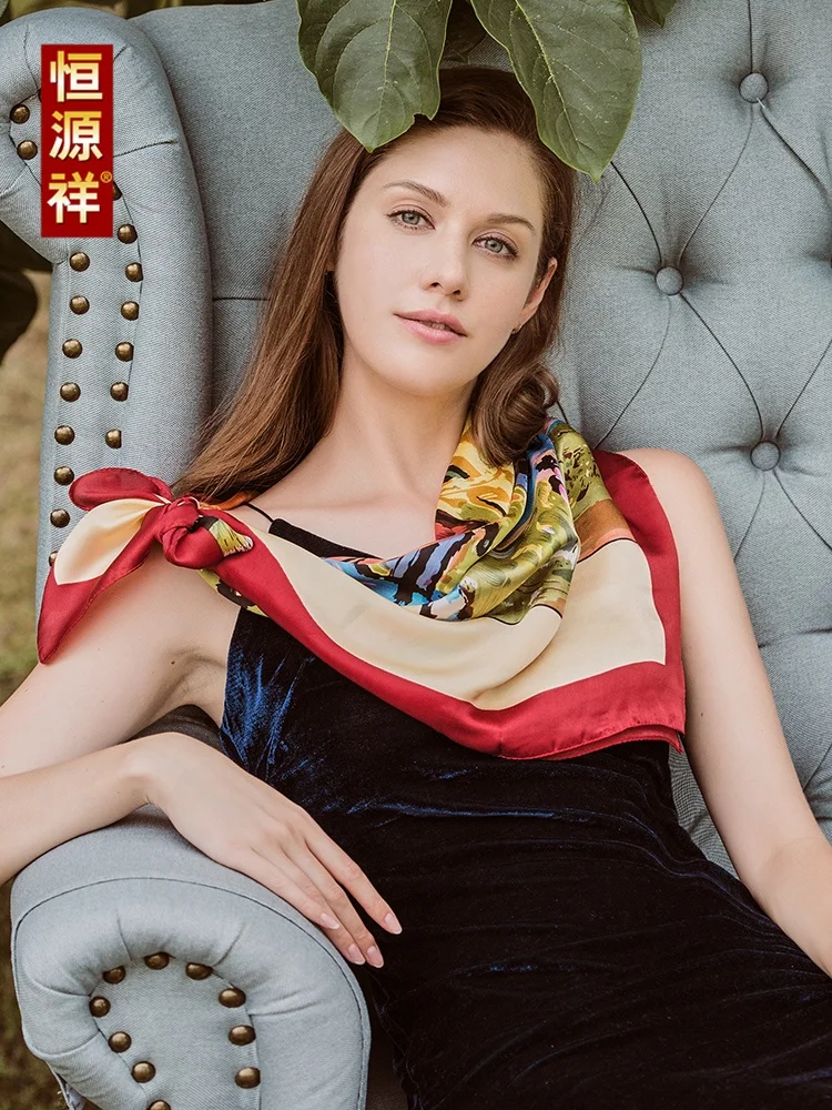 versatile-silk-scarf-for-women-by-hengyuanxiang-spring-autumn-summer-faionable-mom-small-square-silk-scarf-plant-floral-print