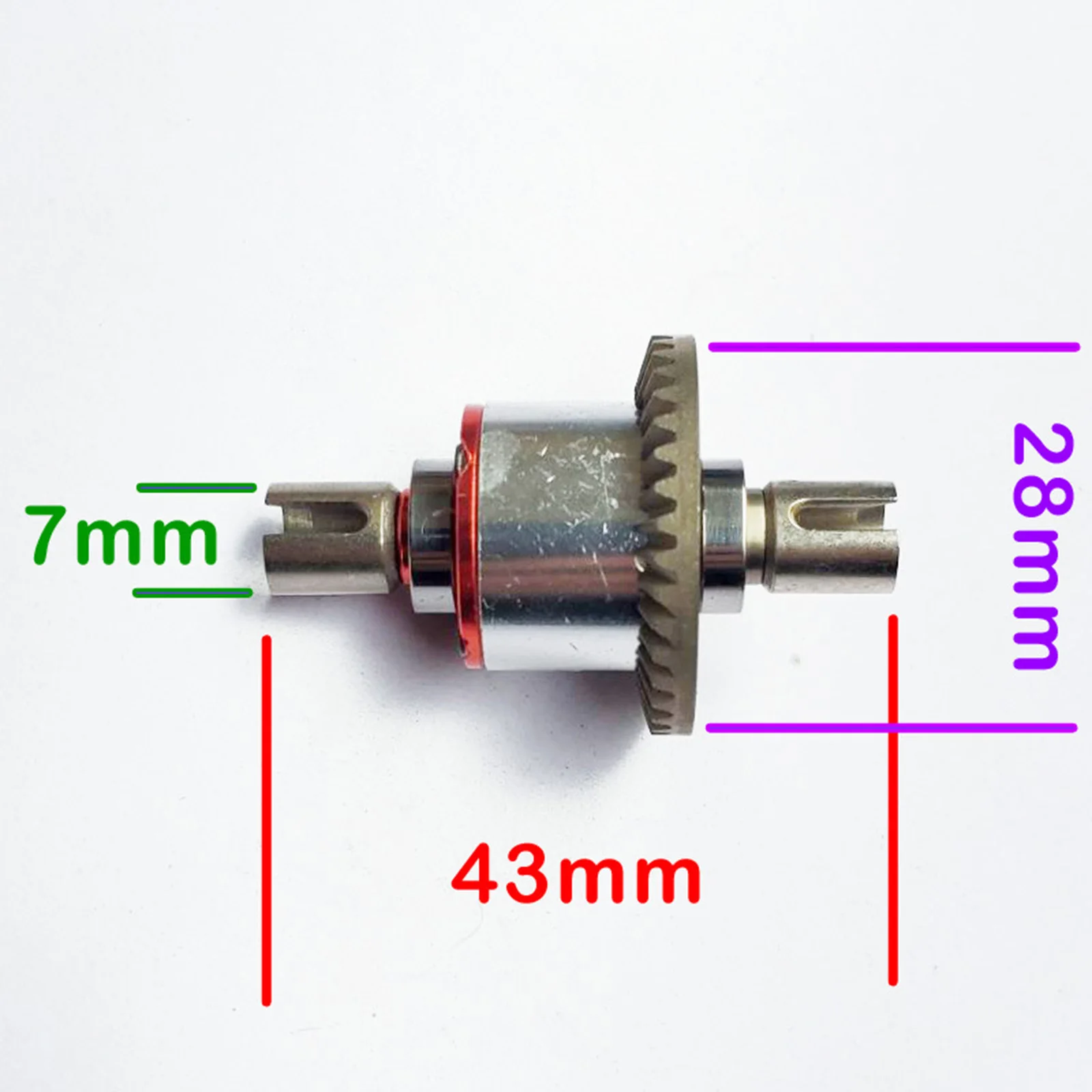Metall-Mitteldifferential, Ersatz für RC-Car-Mitteldifferential, RC-Car-Mitteldifferentialgetriebe für WLtoys 144001, 144002, 144010