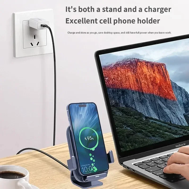 

Adjustable Multifunctional Wireless Charger Stand Fast Charging Phone Tablet Holder Foldable Desk Dock For iPhone Samsung Xiaomi