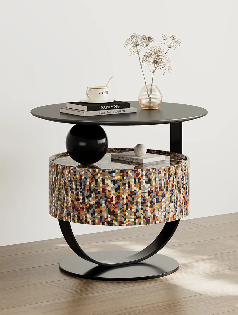 Creative bedside table bedroom small solid wood color storage cabinet