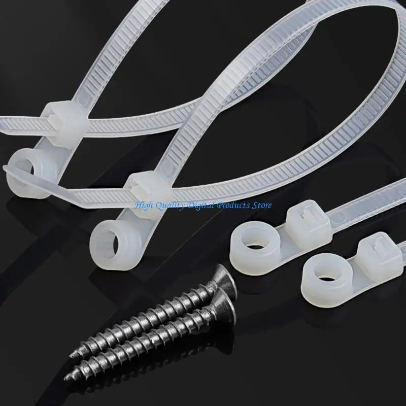 

U2JE 100PCS Nylon Cable Management Tie Buckles Automatic Locking Feature 4.8mm Hole Diameter for Dependable Organization Needs