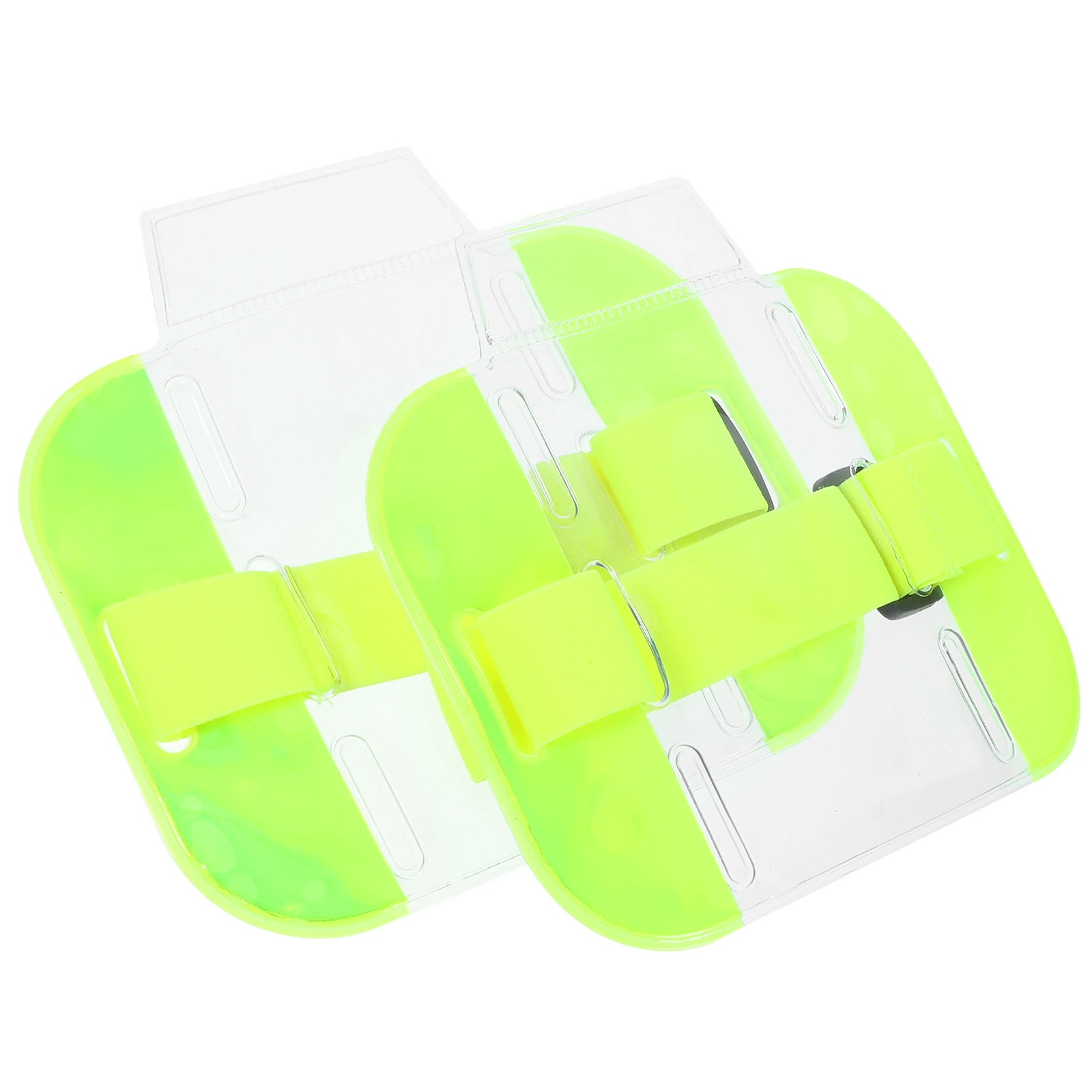 

2pcs ID Card Armband Holder Orange Adjustable PVC Nylon Badge Holders for Work Security Arm Band License Display