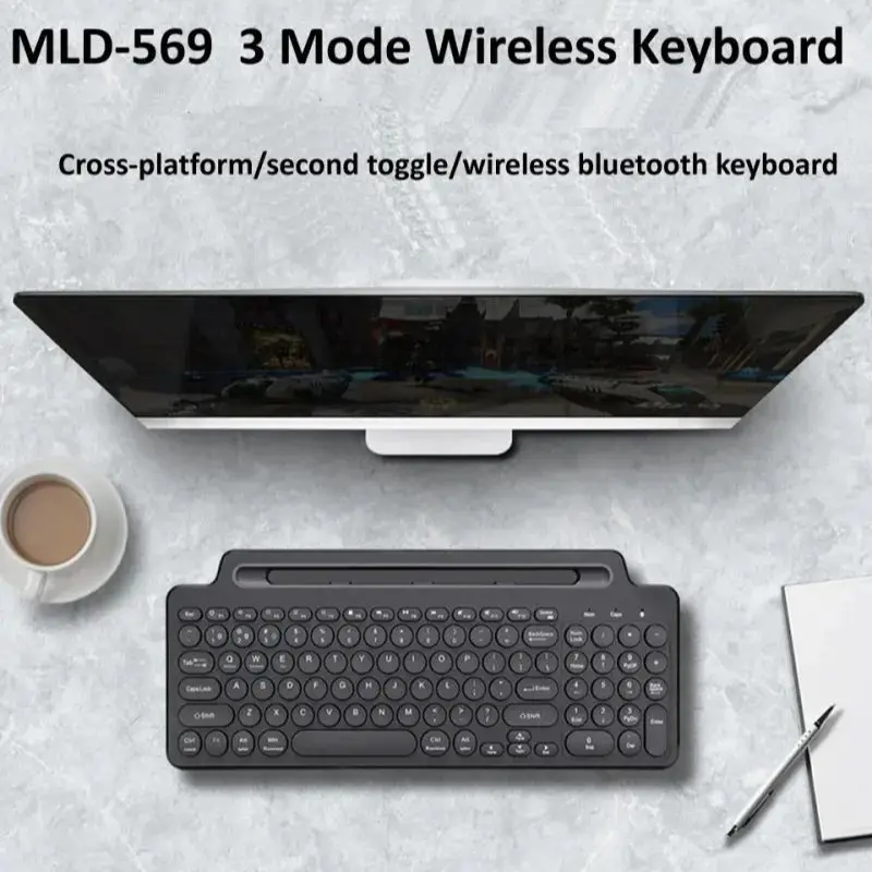 2.4G Wireless Bluetooth Keyboard with Touchpad Mouse Phone Card Slot Numeric Keypad for Android IOS Desktop Laptop PC