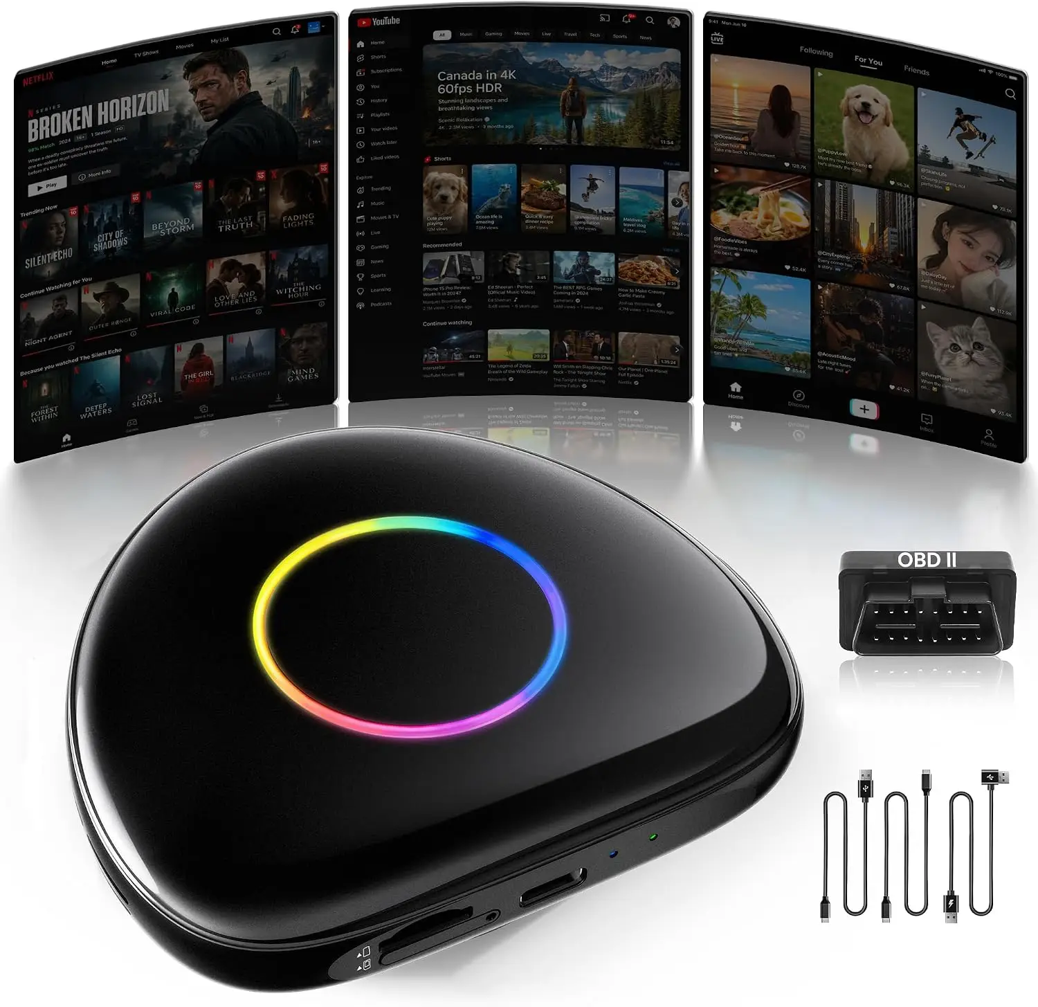 Magic AI Box Wireless CarPlay and Android Auto Adapter 4GB+64GB