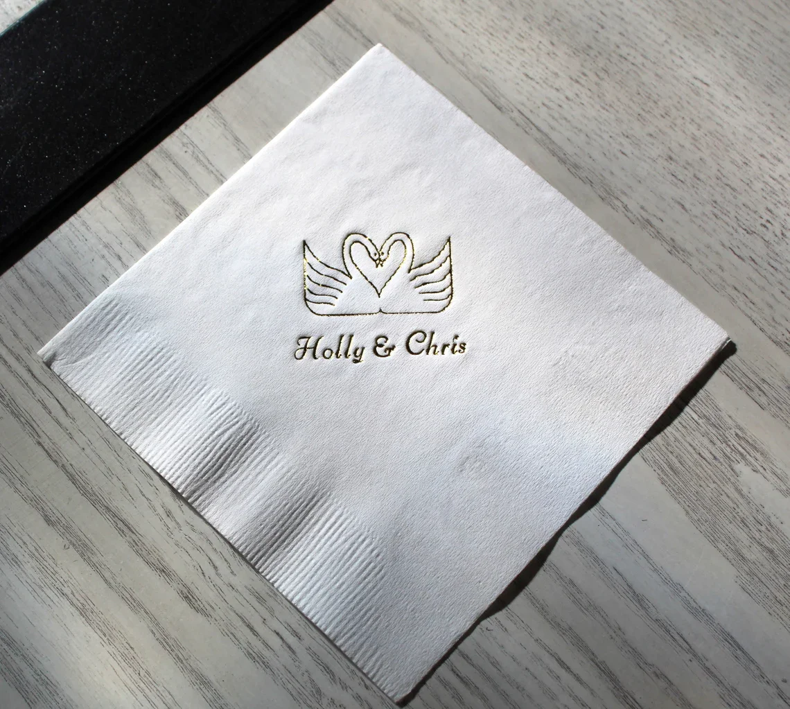 50pcs Personalized Beverage Cocktail Napkins Wedding Birthday Baby Shower Graduation