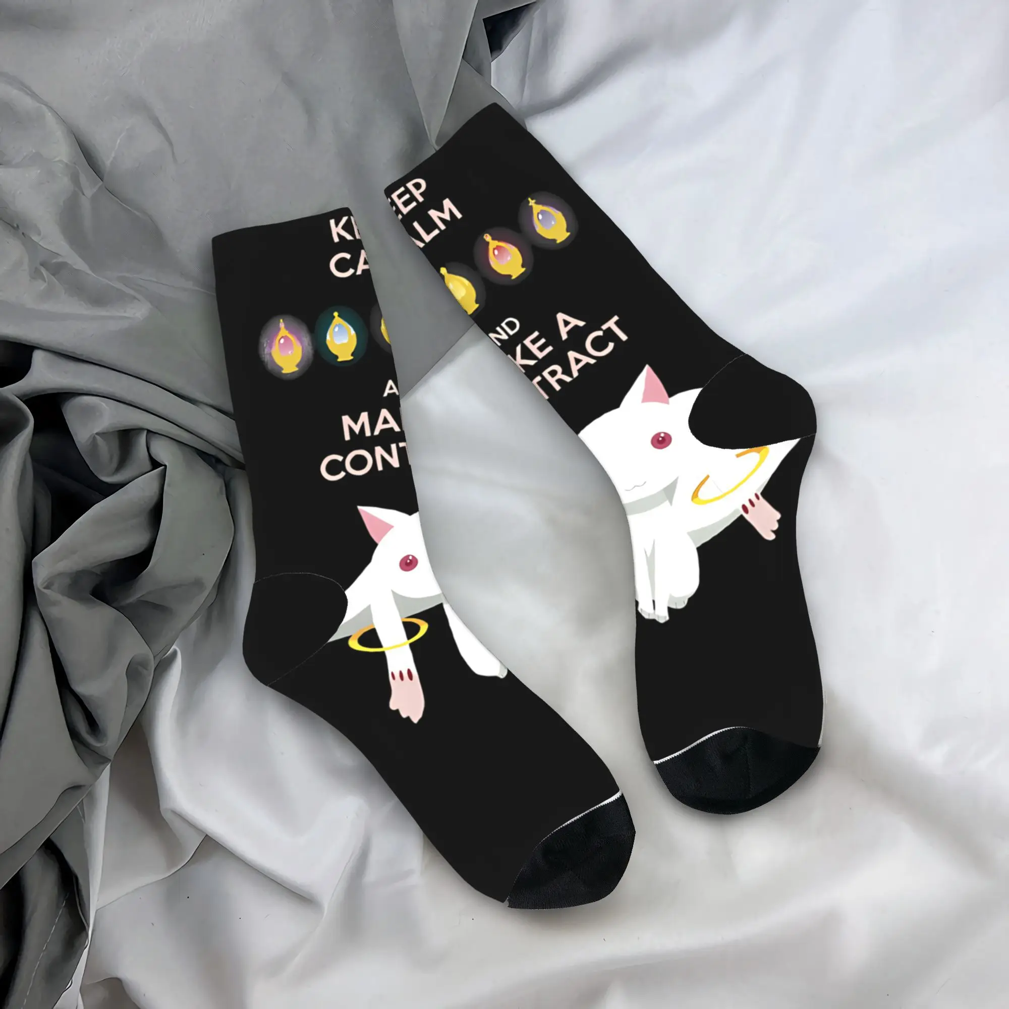 

Magical Girls Socks Puella Magi Madoka Magica Non Slip Stockings Unisex Men Breathable Cycling Socks Autumn Graphic Socks