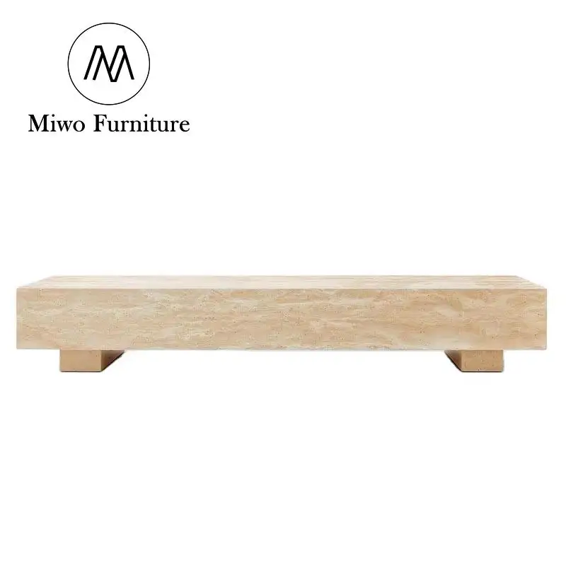 

Interior Natural Natural Travertine Rectangular Living Room Coffee Table Home Garden Outdoor Hotel Apartment Center Table