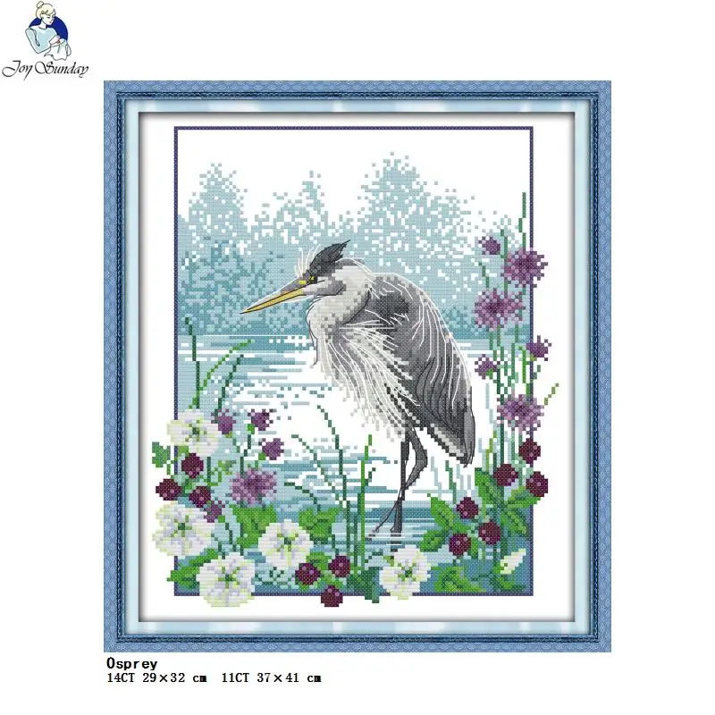 DIY Flowers and Birds Series Count Cross Stitch Kit 14CT White Cloth 11CT Printed Canvas Fabric Embroidery Set Kids Hand Crafts