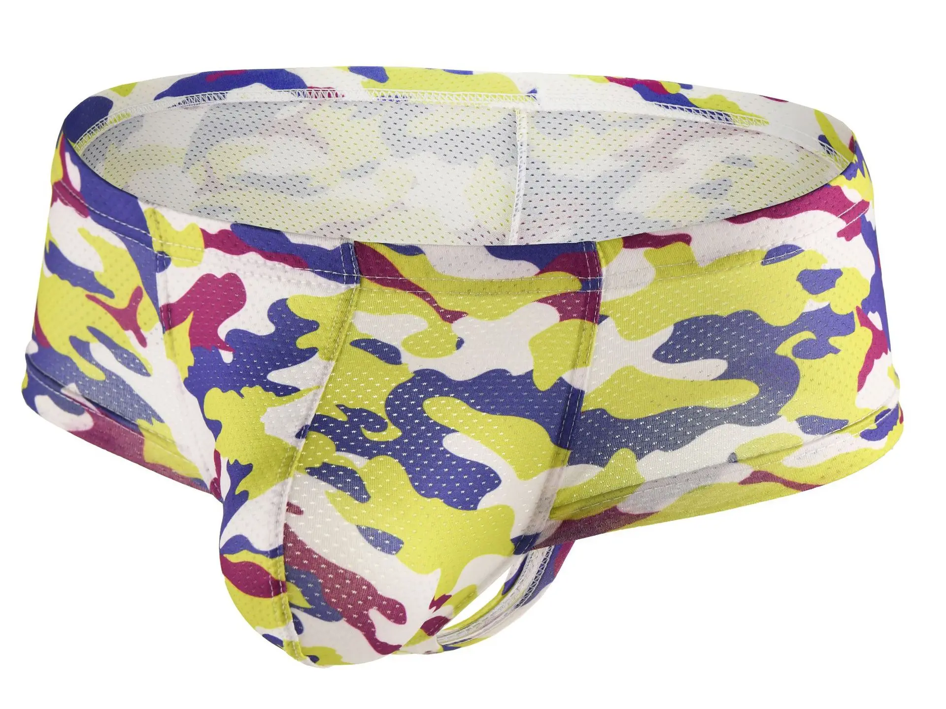 Mens Young Student Low Rise Boxer Briefs Cartoon Camouflage Print J&K Style Elastic Male Underpants