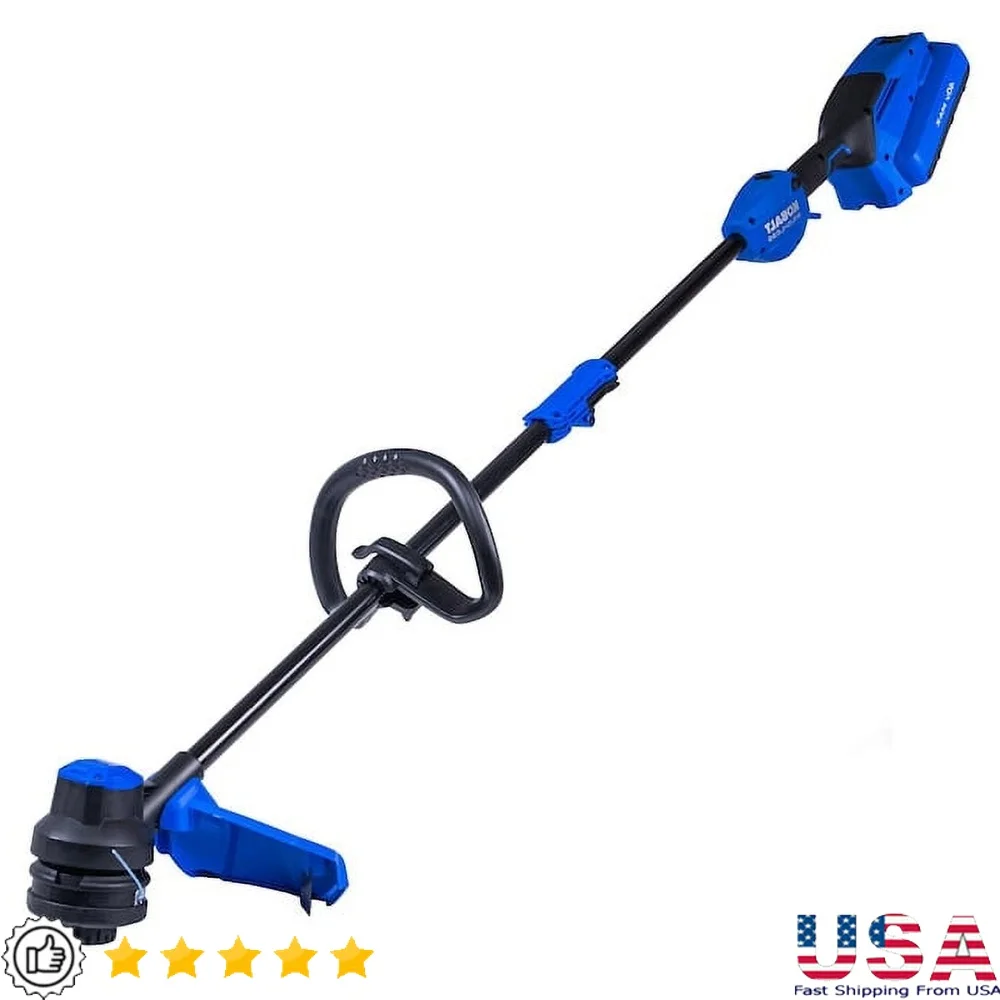 

40V 15in Cordless String Trimmer Brushless Motor Variable Speed Dual Side Bump Feed Tool Adjustable Handle Easy Line Replacement