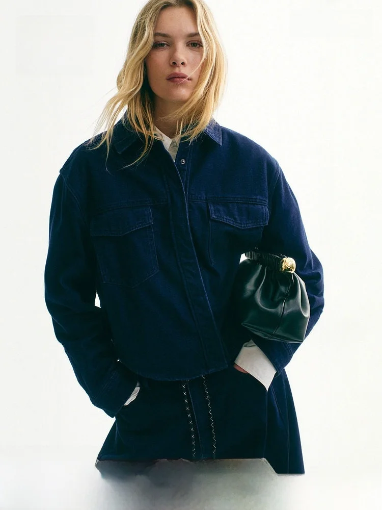 

Новые весенние женские джинсовые повседневные длинные свечи на пуговицах из смеси хлопка и полиэстера H&M 32209