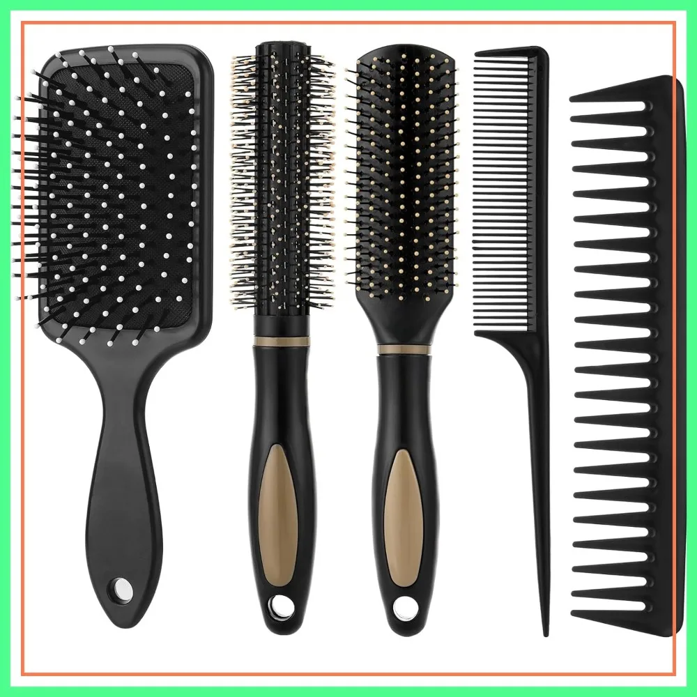 

5Pcs Hair Brushes Set Detangler Comb for Women Men Wet Dry Curly Straight Hair