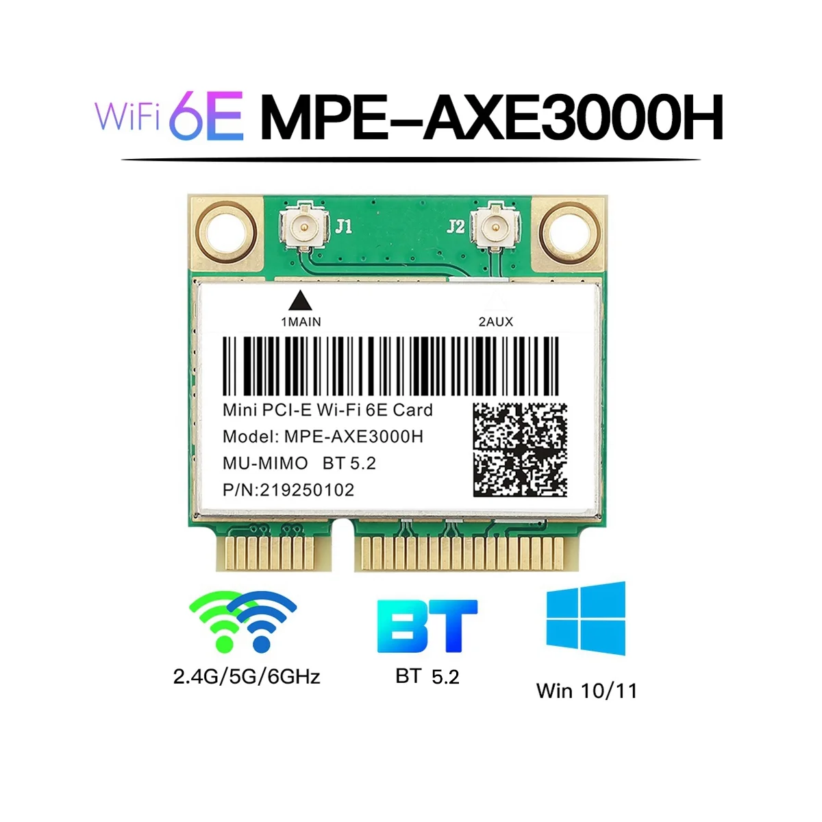 WiFi 6E MPE-AXE3000H Mini PCI-E Wifi Card Bluetooth 5.2 AX210 Network Card 802.11AX/AC Wireless Adapter