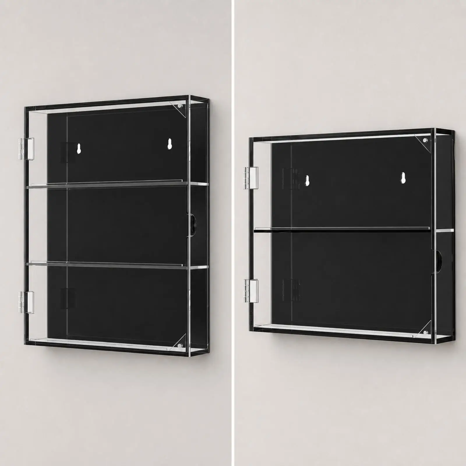 Wall Mounted Acrylic Trading Card Display Case with Door for Graded Baseball Cards Sports Memorabilia Holder
