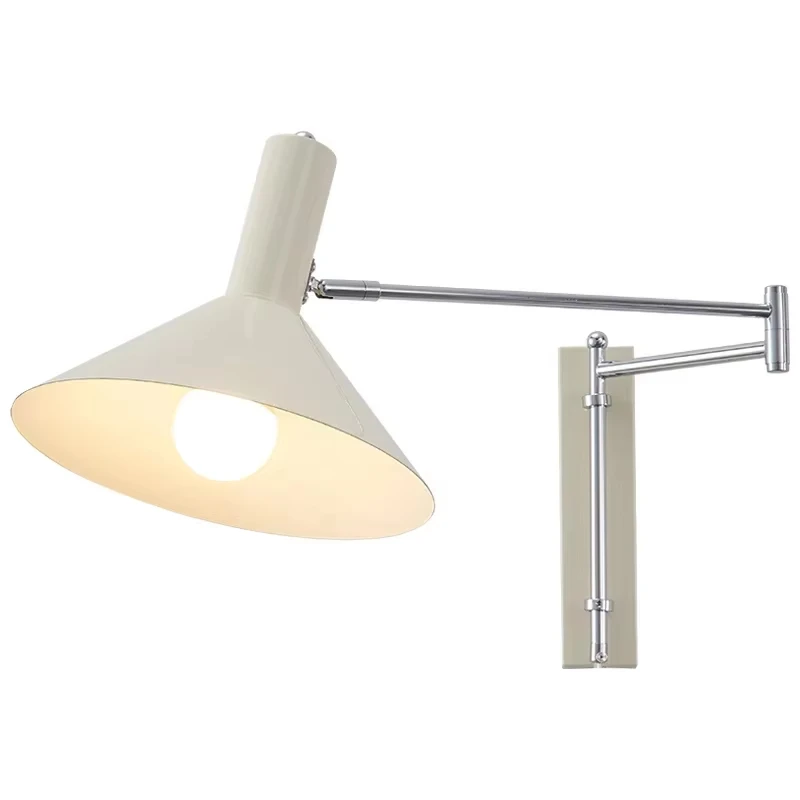 Bauhaus Rocker Wandlamp Met Stekker Opvouwbare Slaapkamer Naast Retro Nachtkastje Muur Leesbedrading Gratis Draaibare LED Wandlamp - afbeelding 2