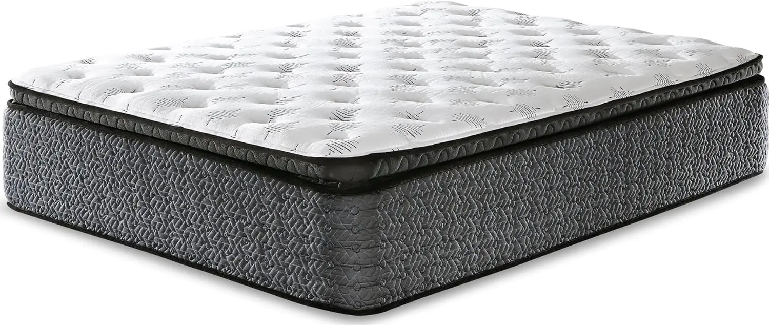 Signature Design by Ashley Queen Size Ultra Luxury 16 Inch Hyper Cool Pillowtop Hybrid Mattress with Cooling Gel Latex Foam