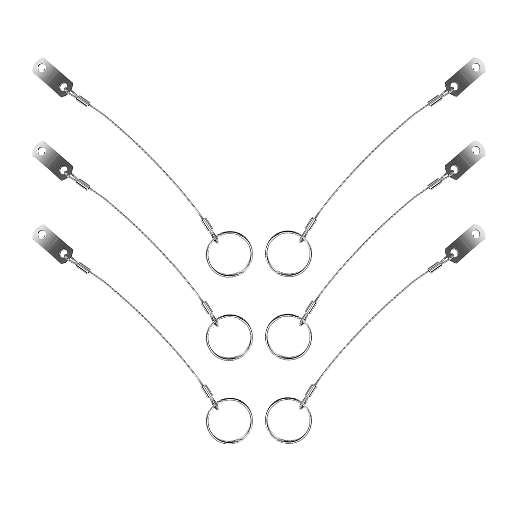 

6 Pcs Anti-lost Rope Pin Looped Ends Cable Lanyard Wire Yacht for Pins 316 Stainless Steel Hardware