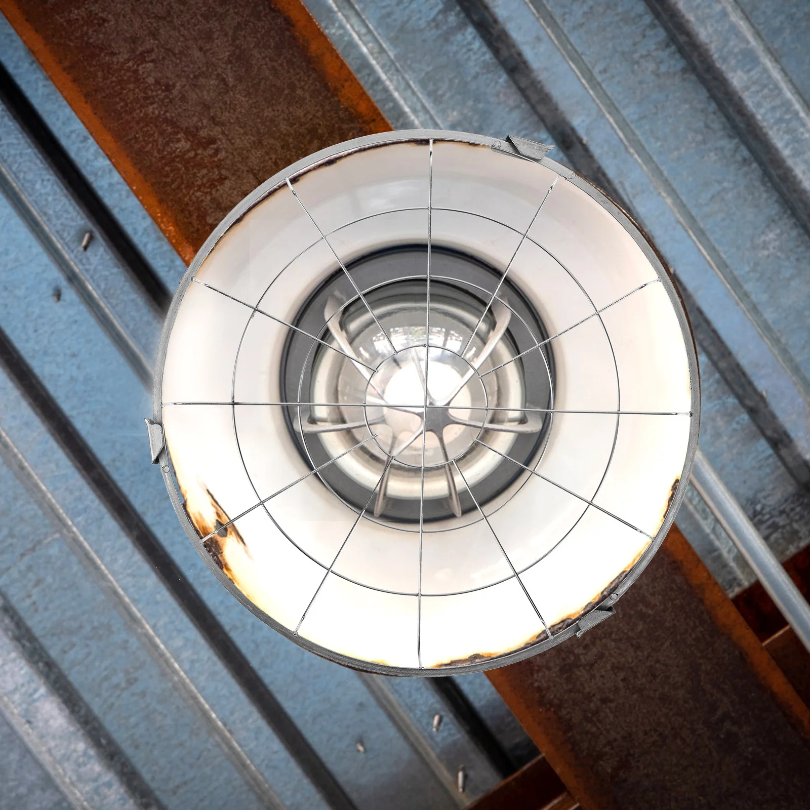 

350mm Sturdy Iron Wire Vintage Lampshade Guard Explosion-Proof Lamp Bulb Protector Industrial Cage Cover for Hanging Ceiling