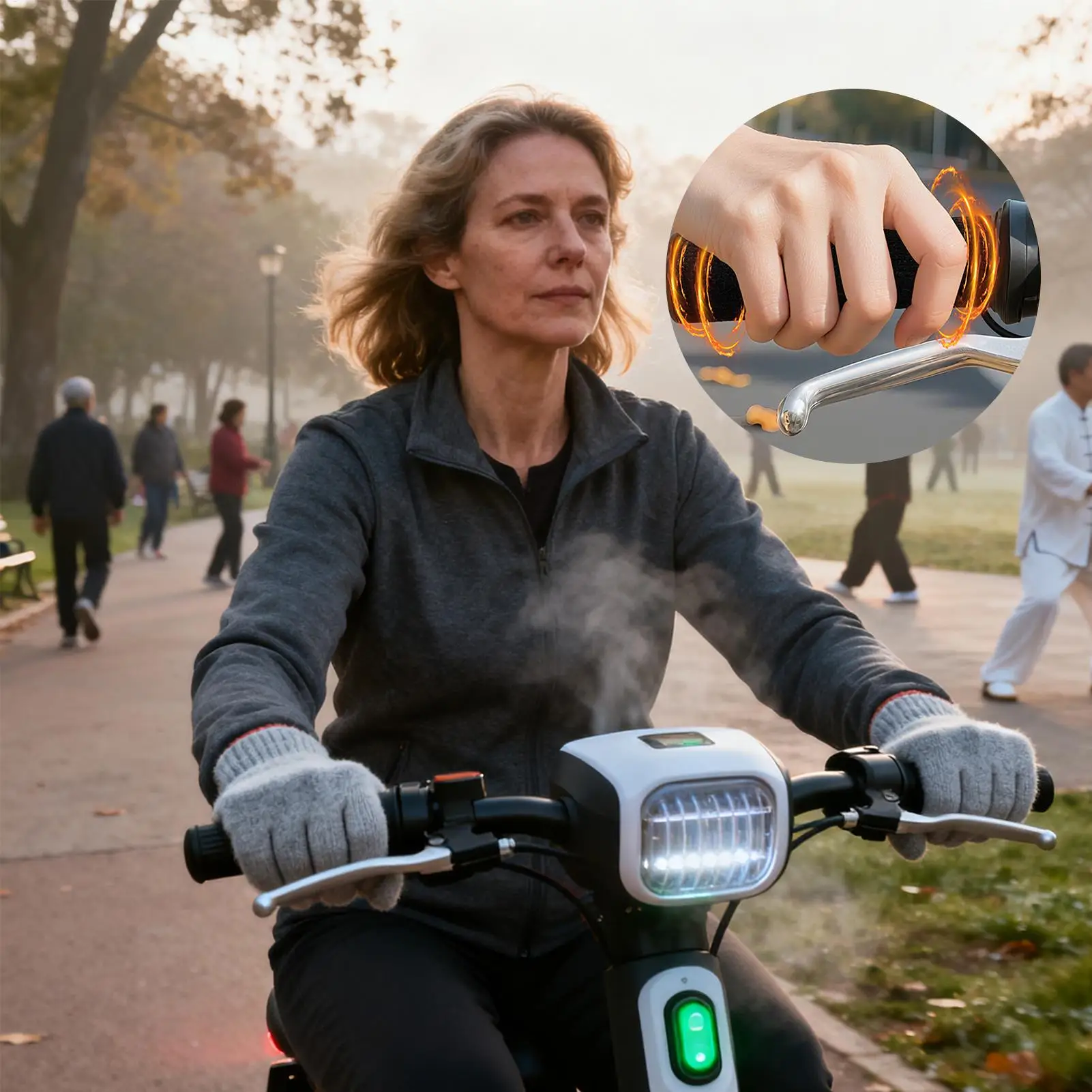 

Heated Grips 5V Waterproof Warmer Heated Fast Heating Motorcycle Handle Cover For Men Women Touring Highway Daily Biking